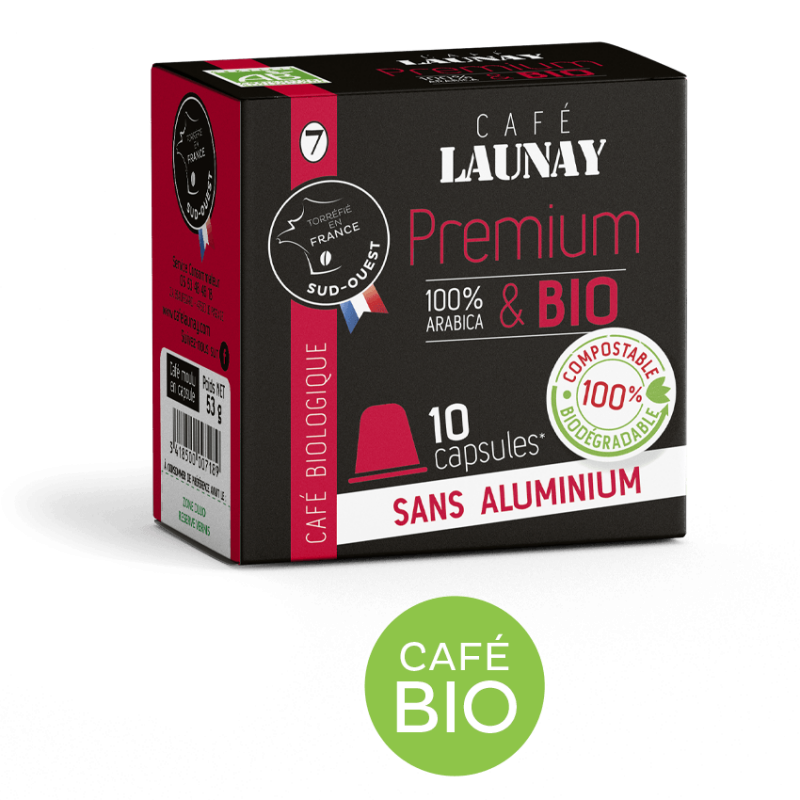 Premium BIO - Caps. NESPRESSO® - 100% biodégradables - Café Launay