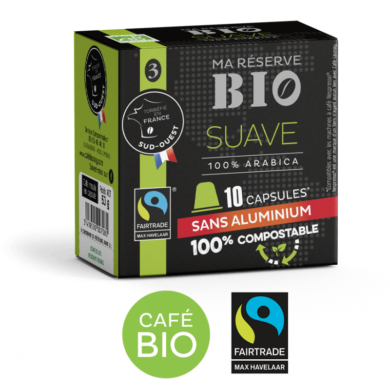 Suave BIO et ÉQUITABLE - Caps. NESPRESSO® - 100% biodégradables