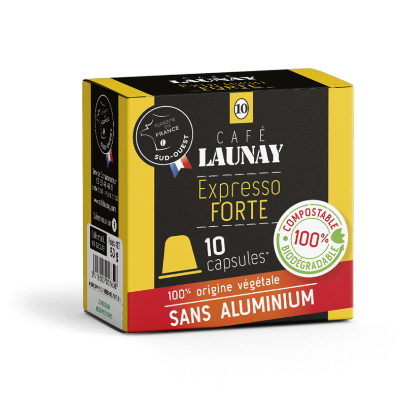 Expresso Forte - Caps. NESPRESSO® - 100% biodégradables - Café Launay