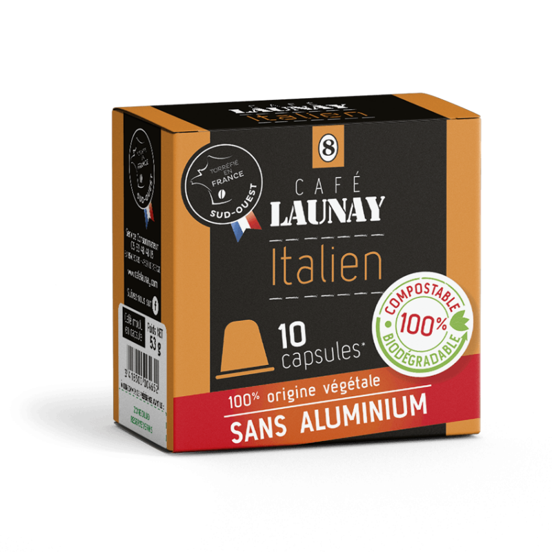 Italien - Caps. NESPRESSO® - 100% biodégradables - Café Launay