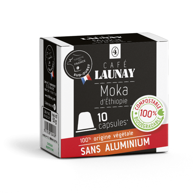 Moka - Caps. NESPRESSO® - 100% biodégradables - Café Launay