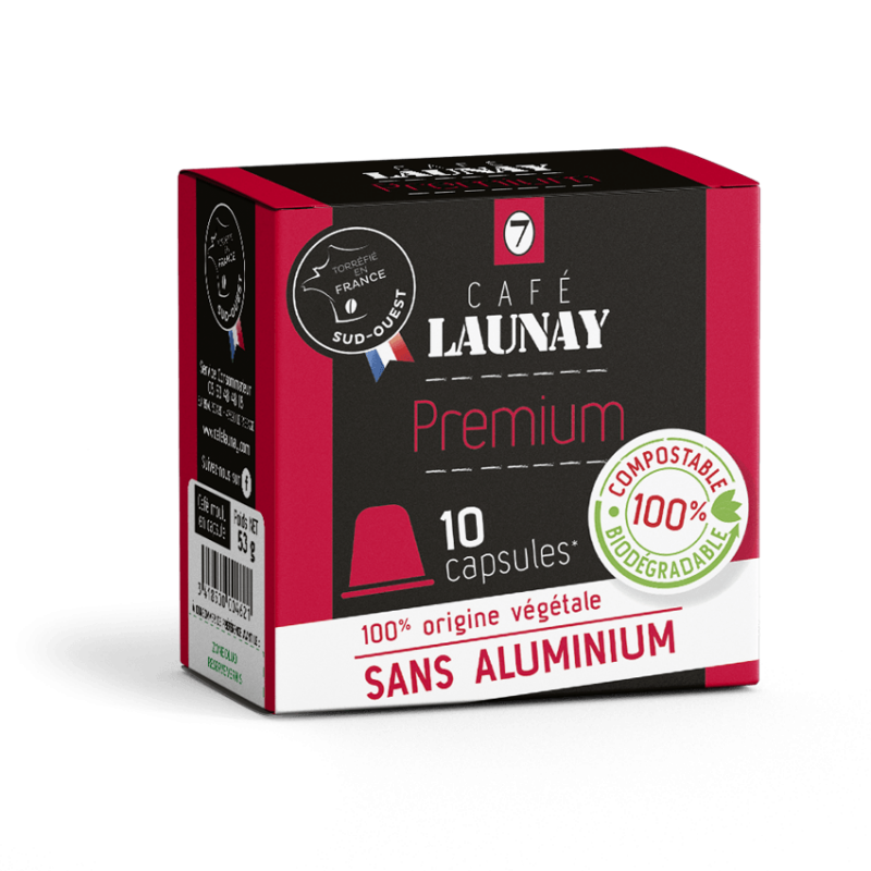 Premium - Caps. NESPRESSO® - 100% biodégradables - Café Launay